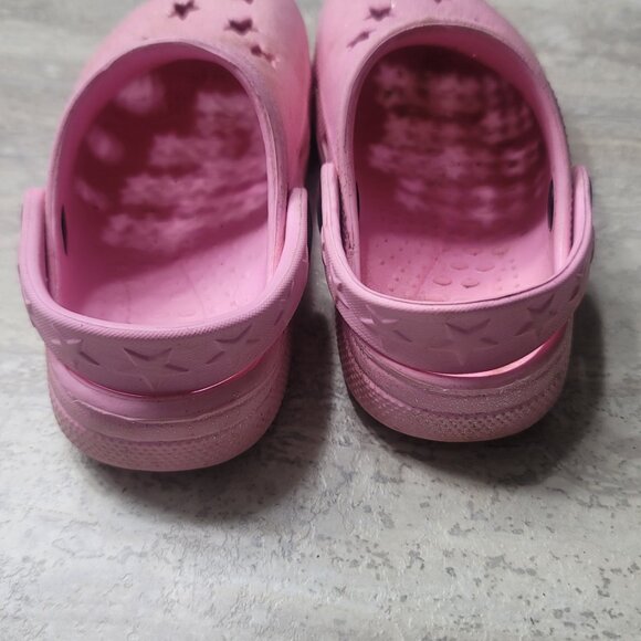 #258 Pink Croc Style Star Shoes sz 8/9 - Picture 4 of 7